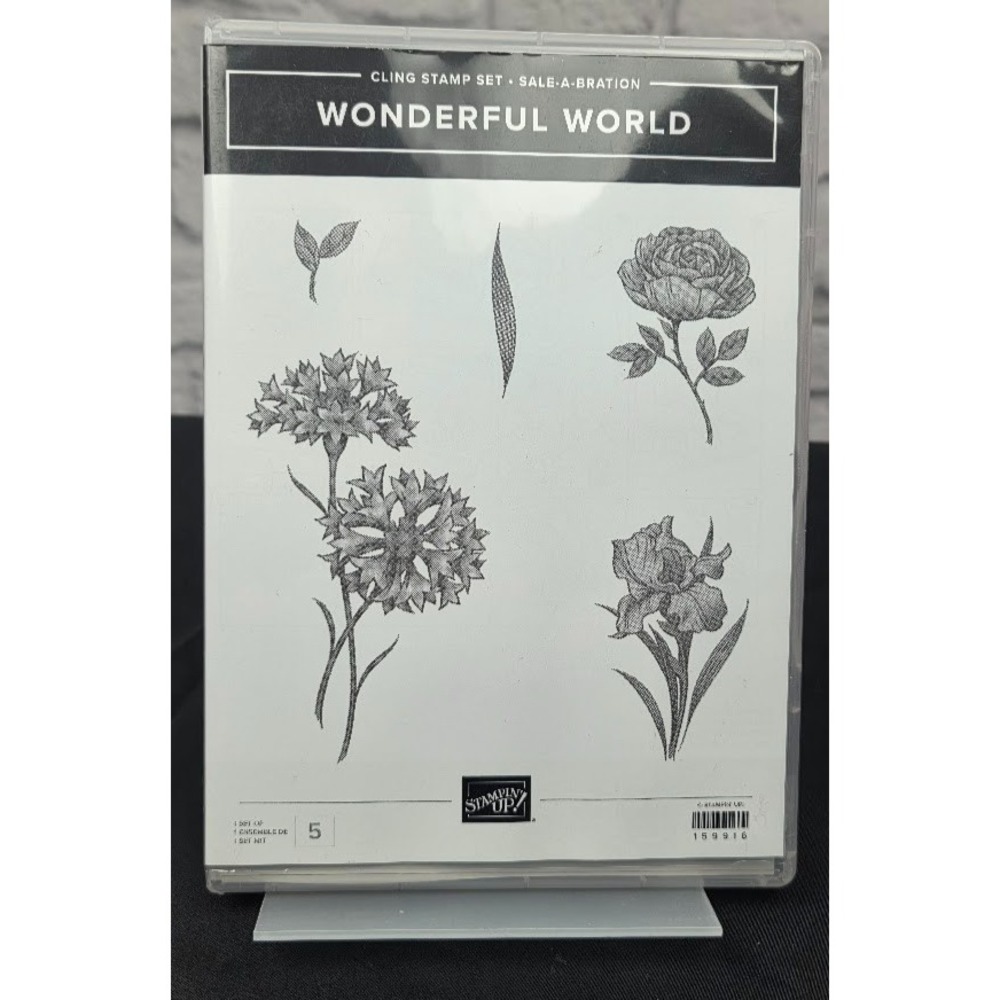 Stampin' Up! Wonderful World Flowers 5 Piece Set 159916 Cling Stamps Rubber